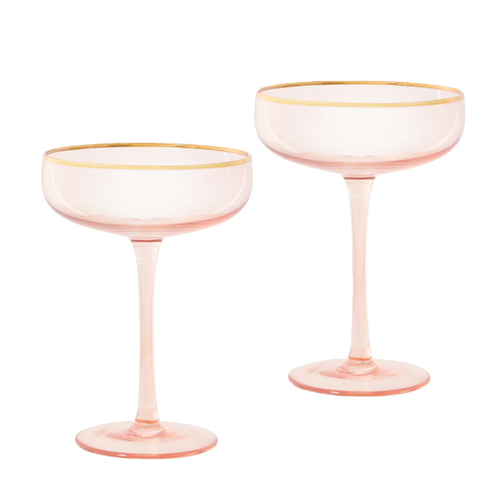 Crystal Rose Coupe Set of 2