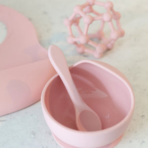 BABY SILICONE DINNER SET - PINK