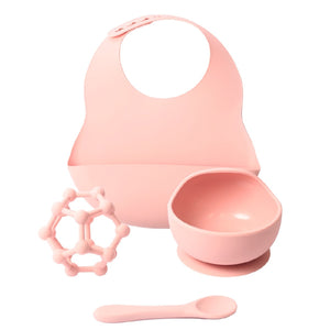 BABY SILICONE DINNER SET - PINK