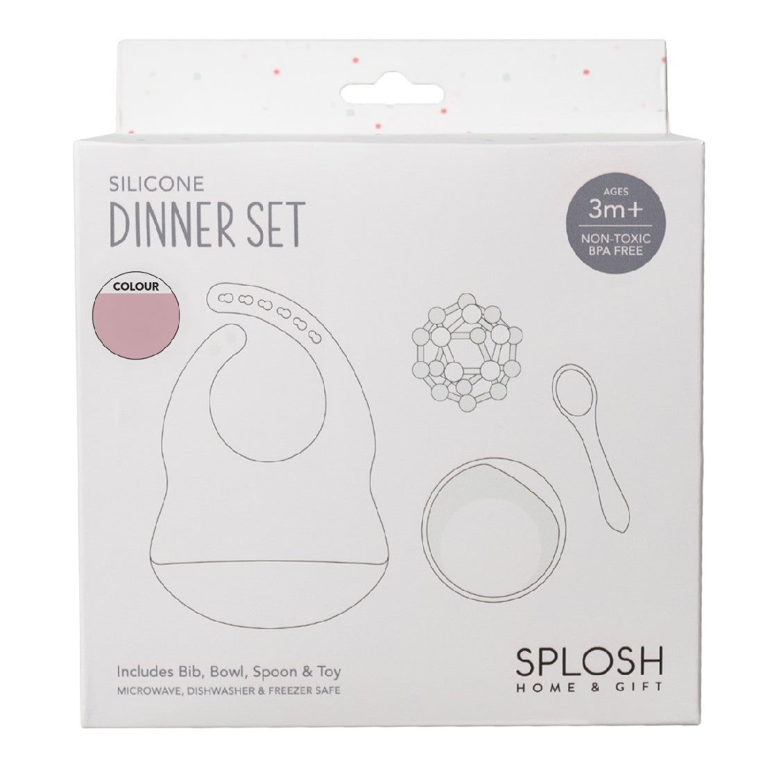 BABY SILICONE DINNER SET - PINK